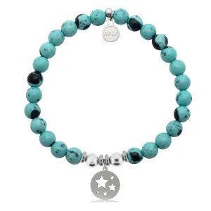 Congratulations Charm with Blue Zebra Jade Charity Bracelet