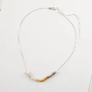 Crazy Lace Agate & Pietersite Adjustable Slide Chain Gemstone Necklace