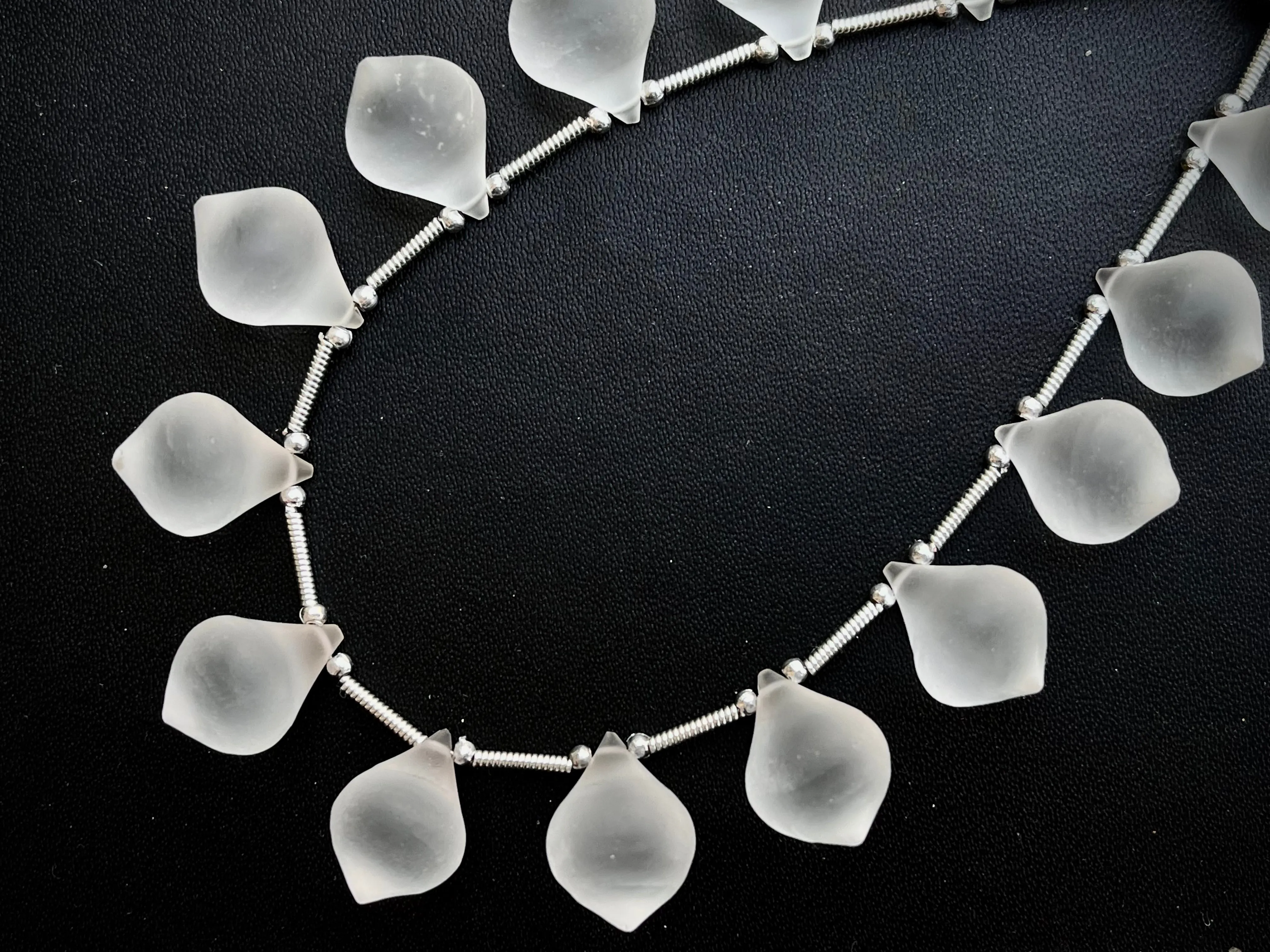 Crystal Quartz Slanted Drops Frosted