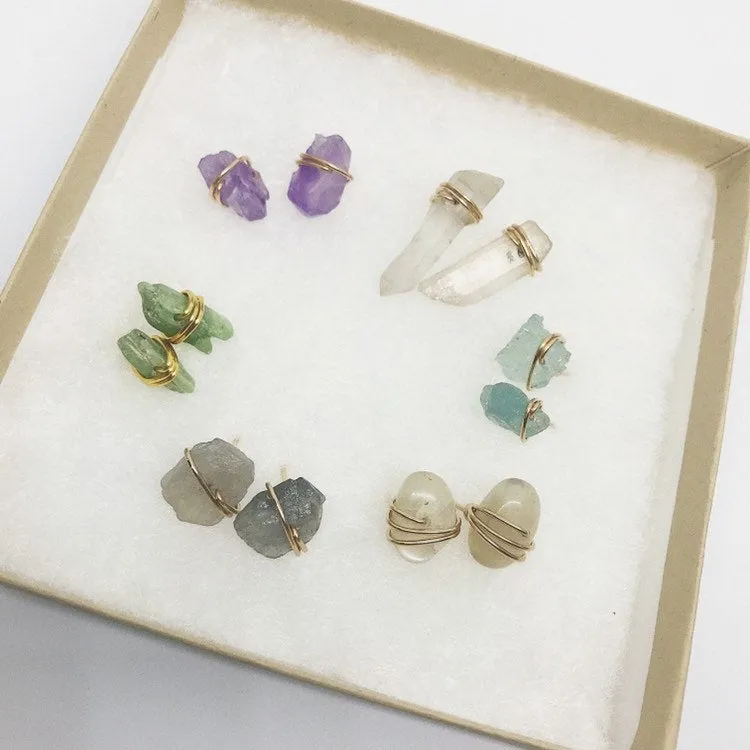 Crystal Studs | Clear Quartz