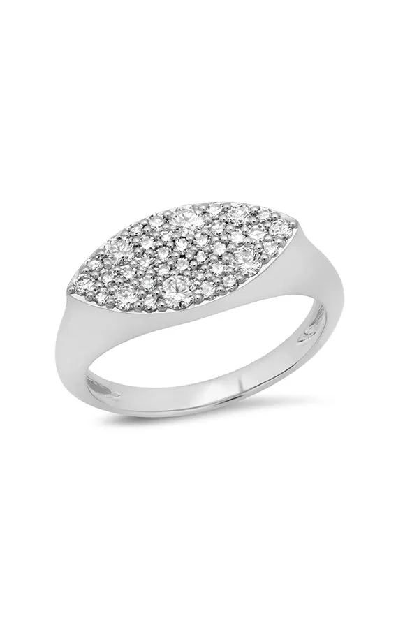 Diamond Evil Eye Signet Ring