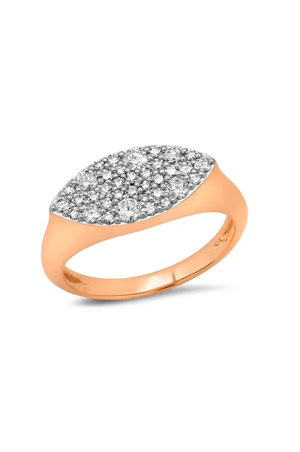 Diamond Evil Eye Signet Ring