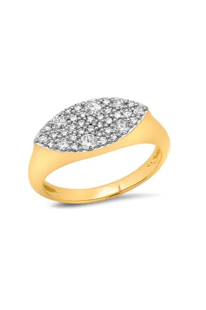 Diamond Evil Eye Signet Ring