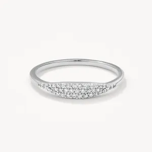Diamond Pave Signet Ring in Silver