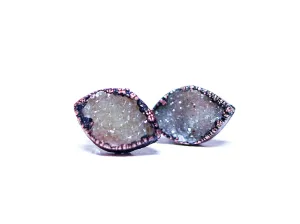 Druzy marquis studs | Druzy crystal earrings