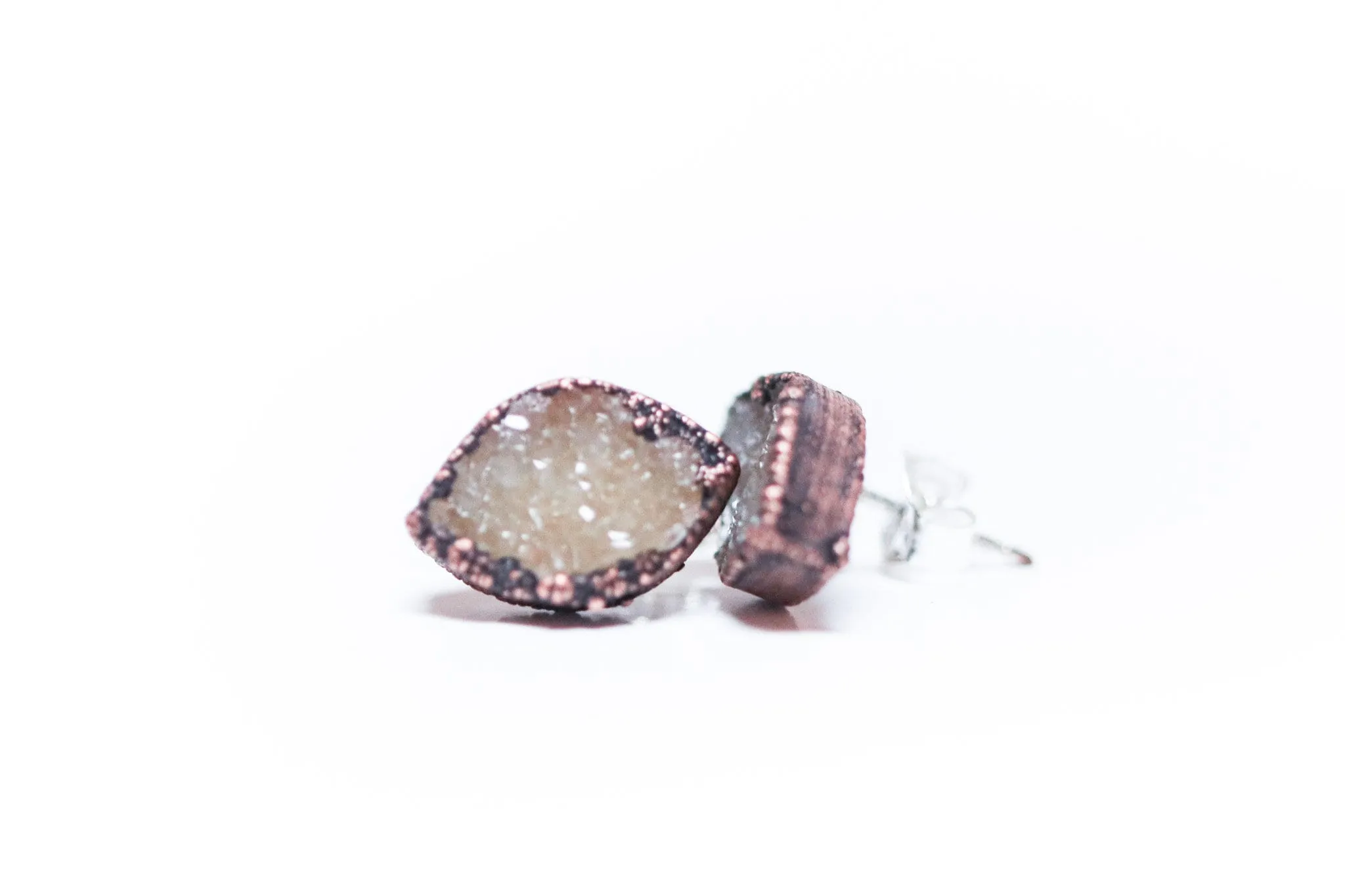 Druzy marquis studs | Druzy crystal earrings