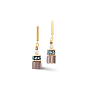 Earrings GeoCUBE® Fusion Precious Pearl Mix gold-autumn