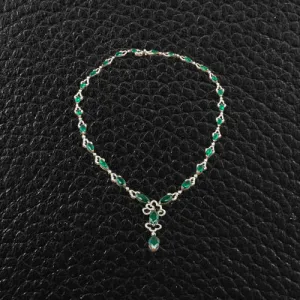 Emerald & Diamond Necklace & Earrings Set