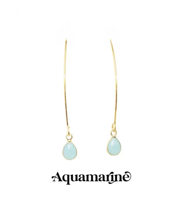 Energy Stone Long Drop Earrings (various stone options)