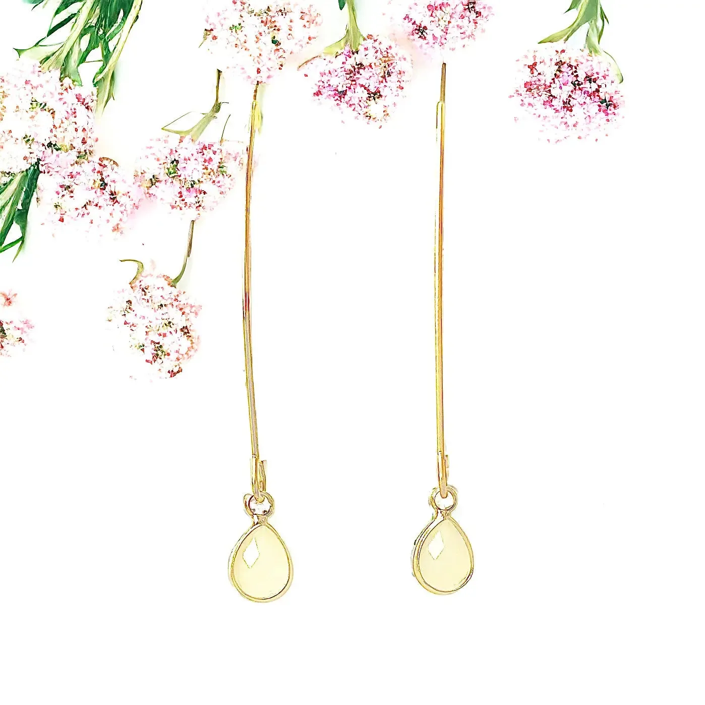Energy Stone Long Drop Earrings (various stone options)