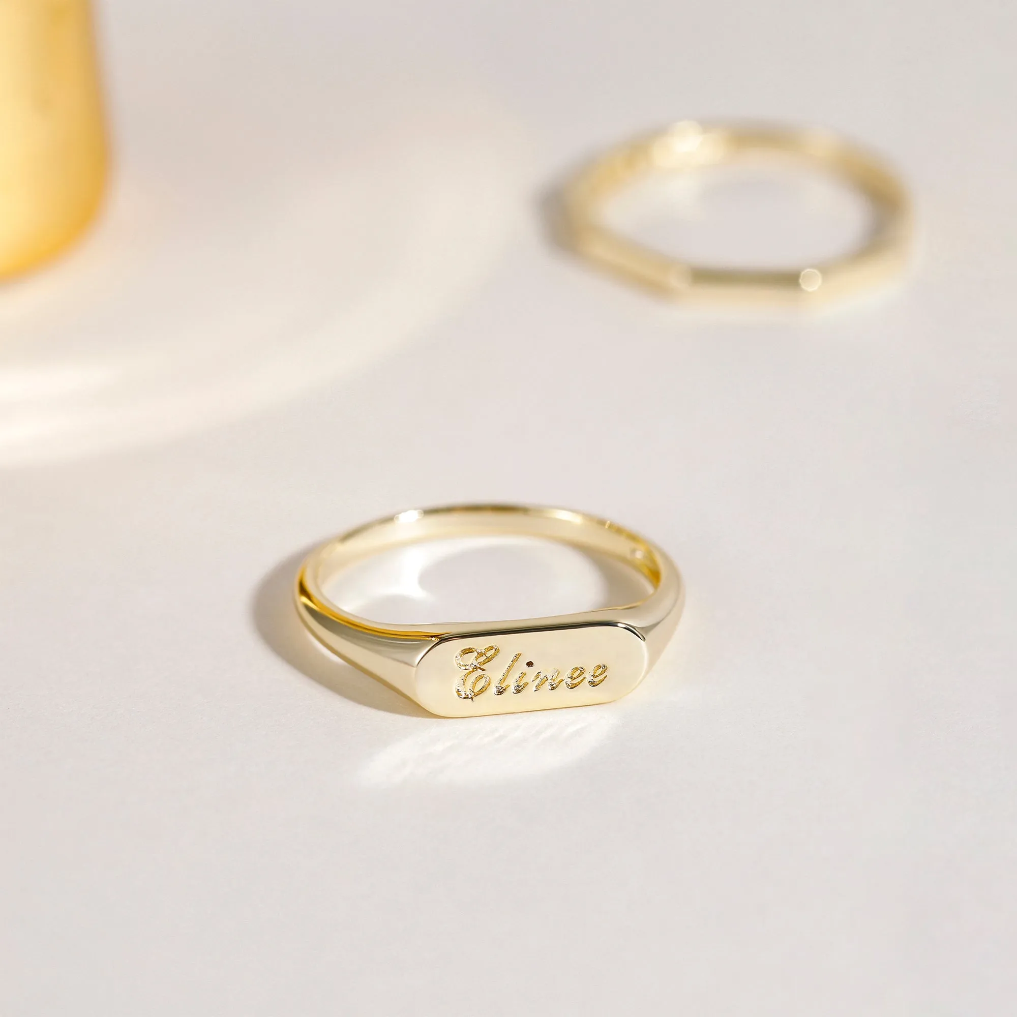 Engraved Oval Signet Ring