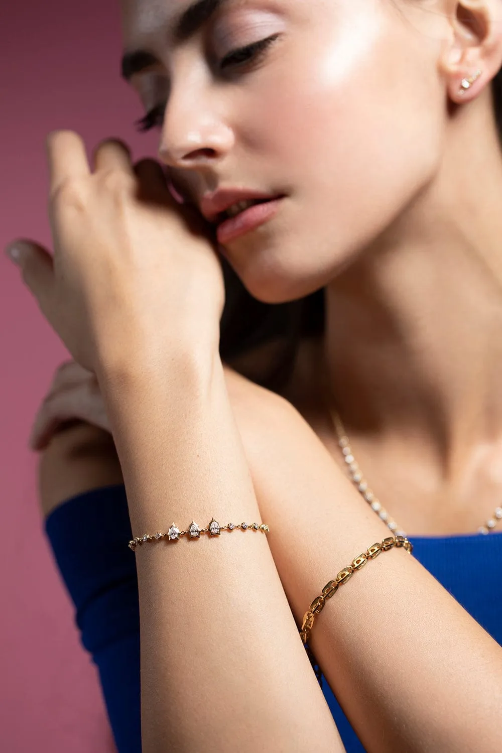 Envoy Diamond Line Bracelet - Yellow Gold