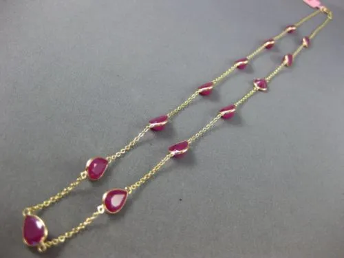 ESTATE LARGE 19.46CT AAA RUBY 14KT YELLOW GOLD BY THE YARD TIN CUP FUN NECKLACE