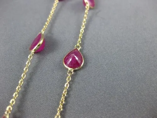 ESTATE LARGE 19.46CT AAA RUBY 14KT YELLOW GOLD BY THE YARD TIN CUP FUN NECKLACE
