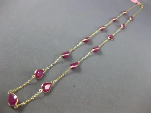 ESTATE LARGE 19.46CT AAA RUBY 14KT YELLOW GOLD BY THE YARD TIN CUP FUN NECKLACE
