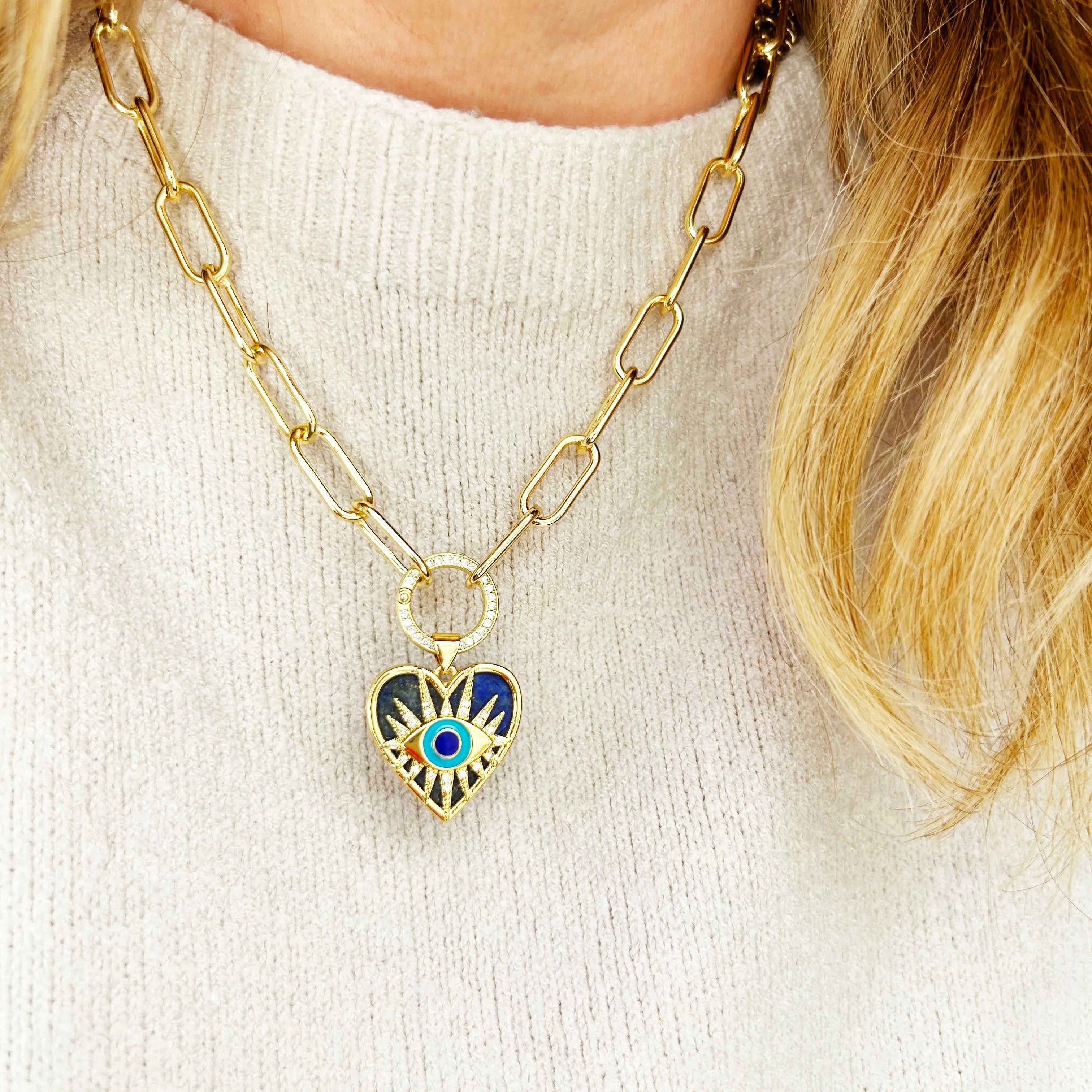 Evil Eye Necklace | Lapis Lazuli