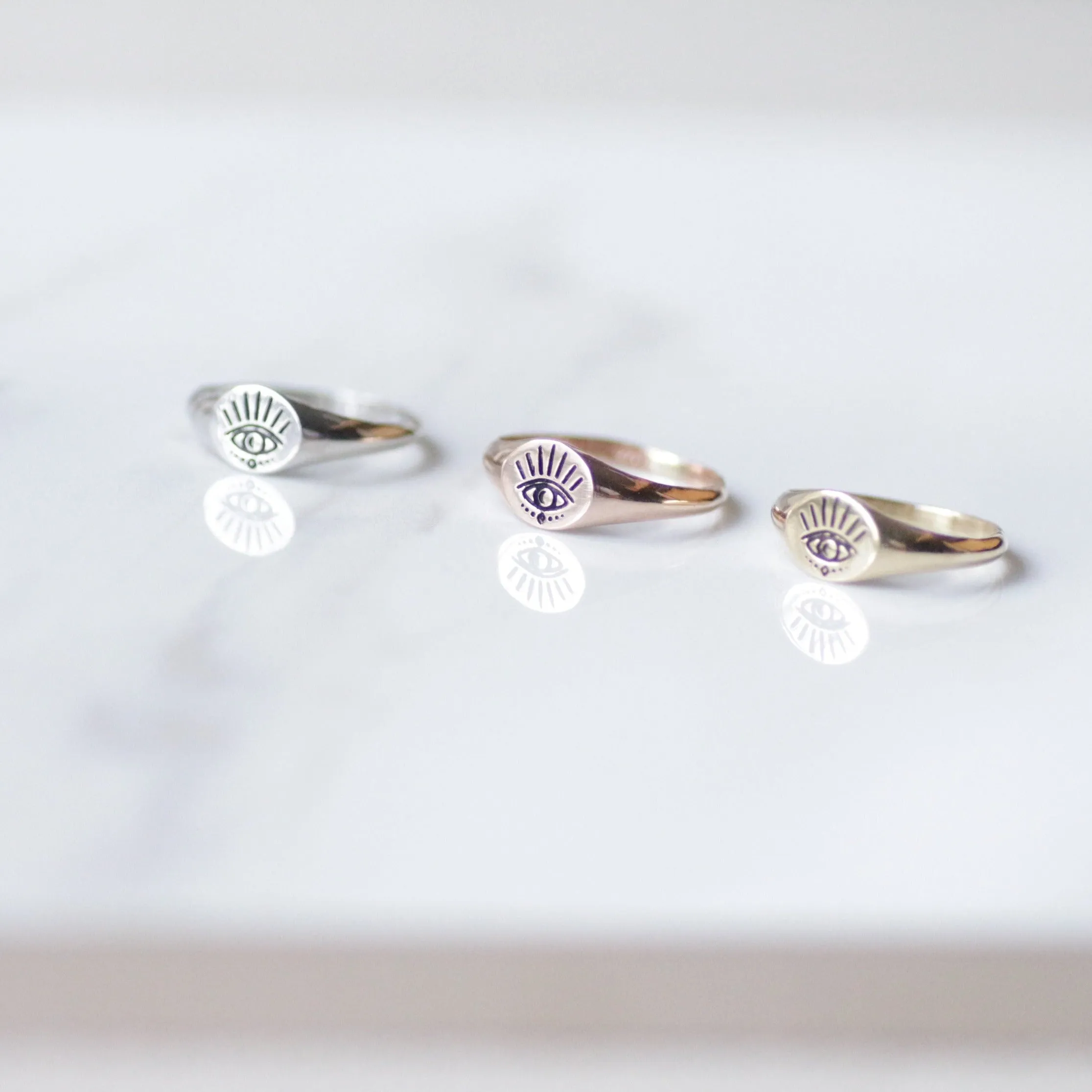 Evil Eye ring 14k Gold