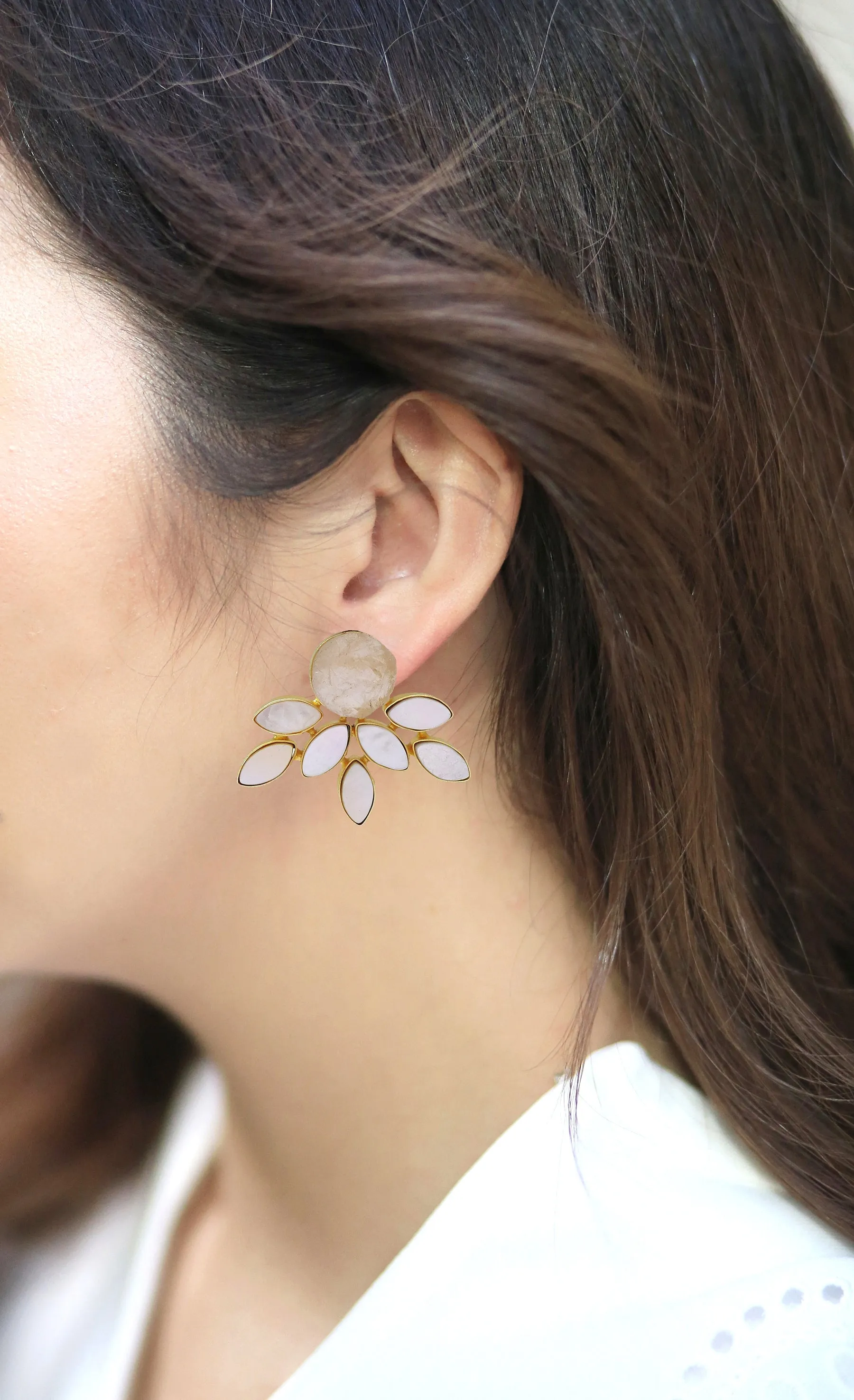 Firework Earrings (Rose Quartz)