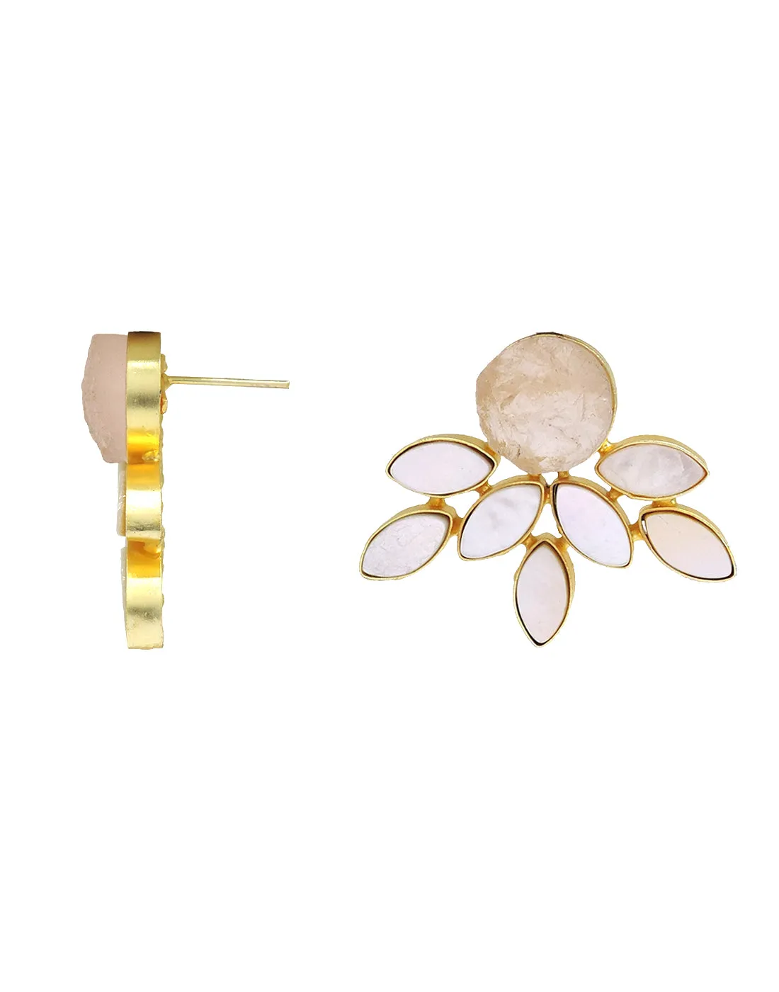 Firework Earrings (Rose Quartz)
