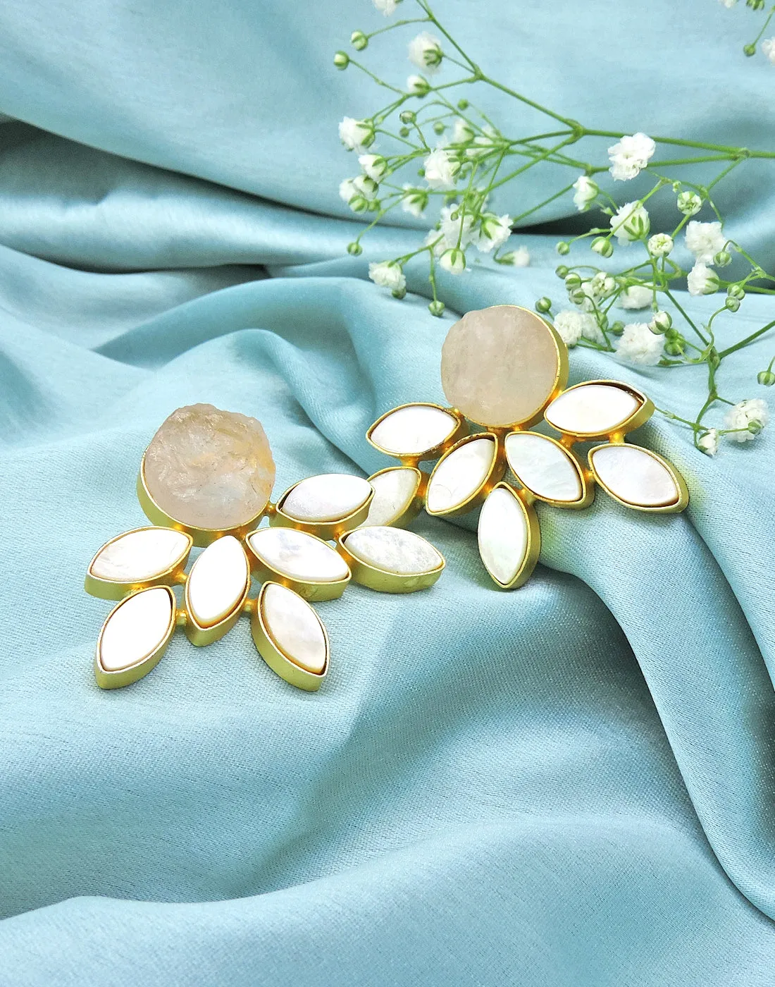 Firework Earrings (Rose Quartz)