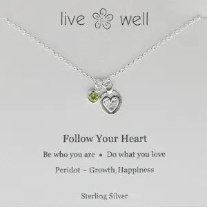 Follow Your Heart Inspirational Charm Necklace By Live Well