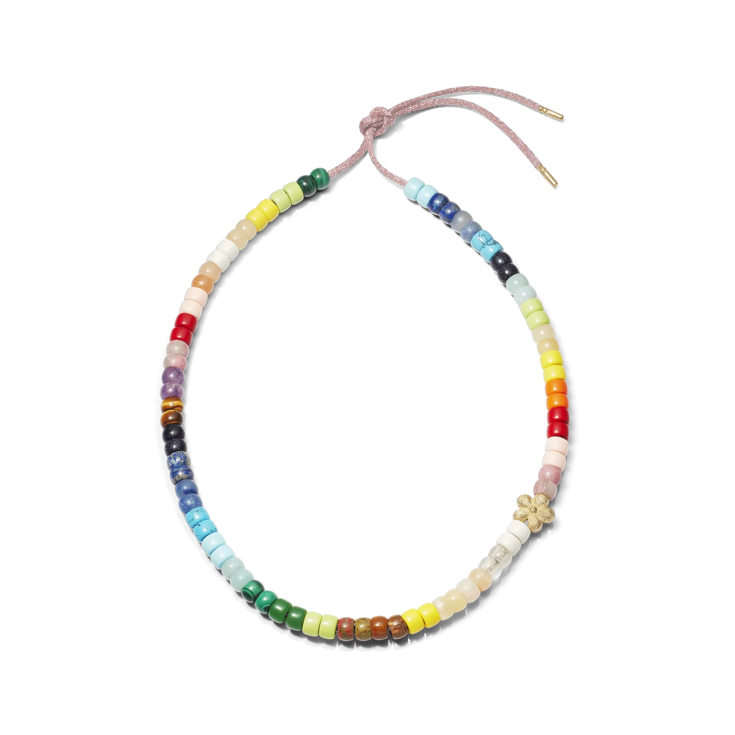 FORTE Beads Rainbow Flower Bead Necklace