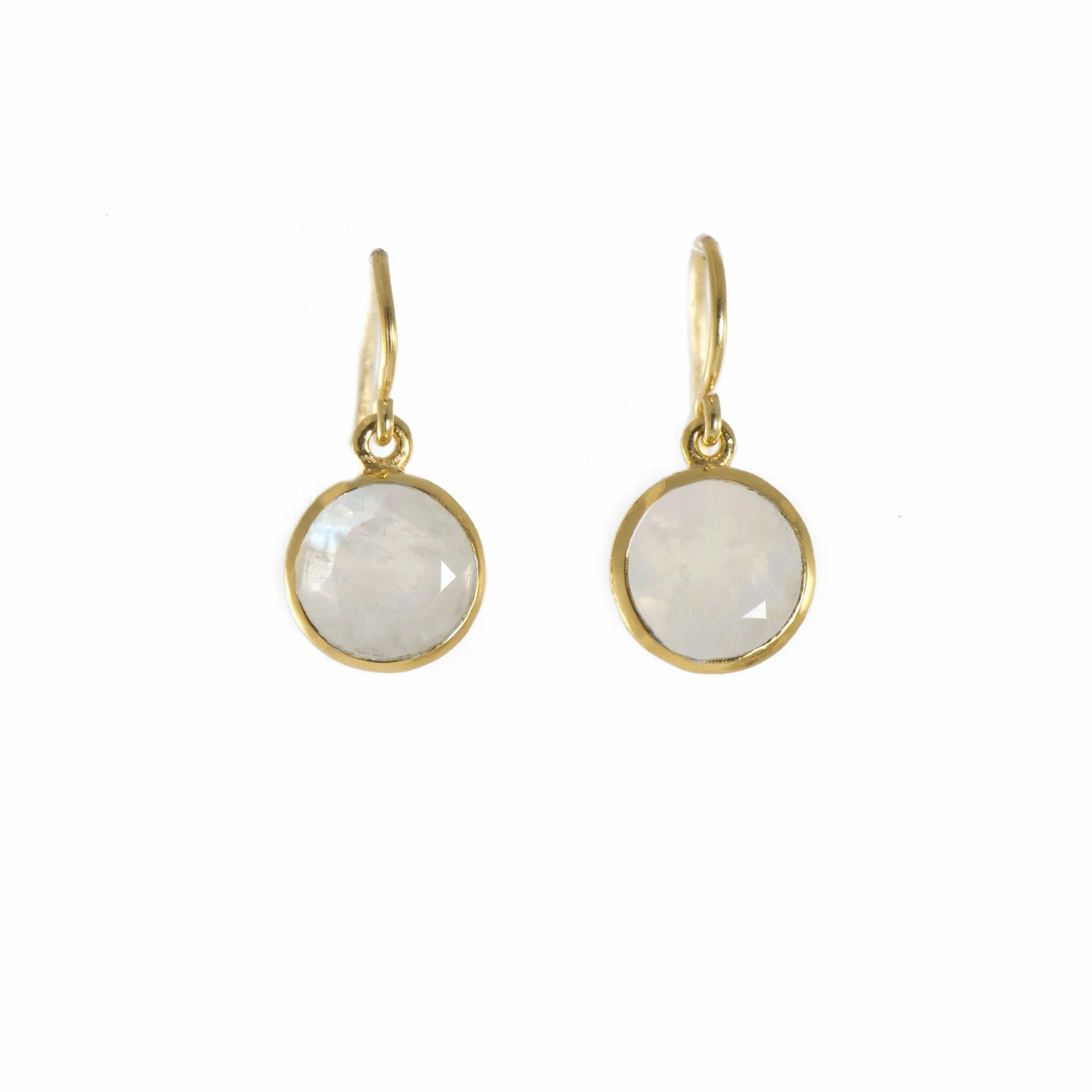 French Wire Rainbow Moonstone Earrings 24K Fair Trade 24K Gold Vermeil