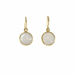 French Wire Rainbow Moonstone Earrings 24K Fair Trade 24K Gold Vermeil