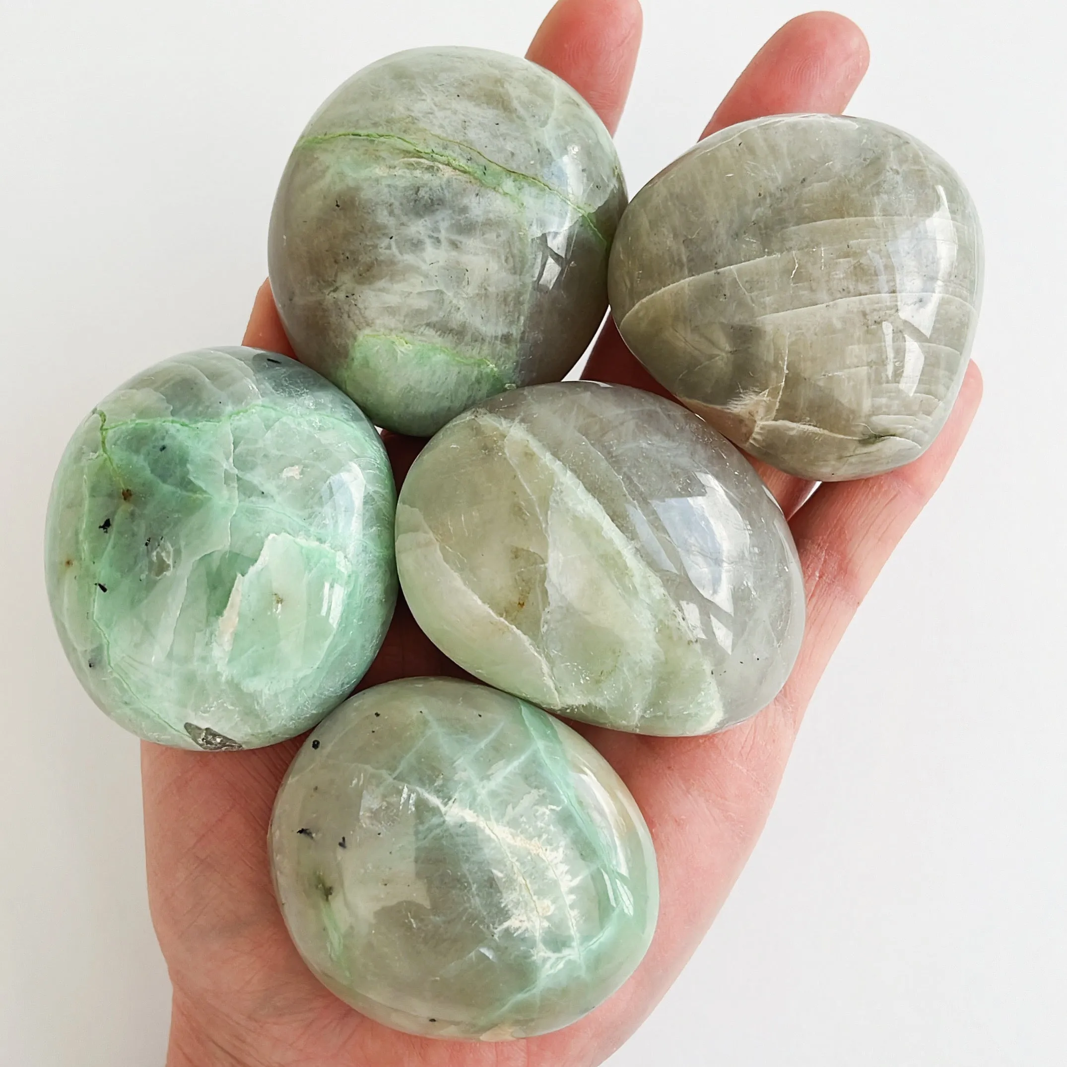 Garnierite - Green Moonstone Palmstone