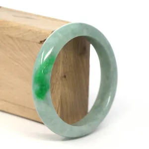 Genuine Burmese Forest Green Jadeite Jade Bangle Bracelet (60.57 mm) #232