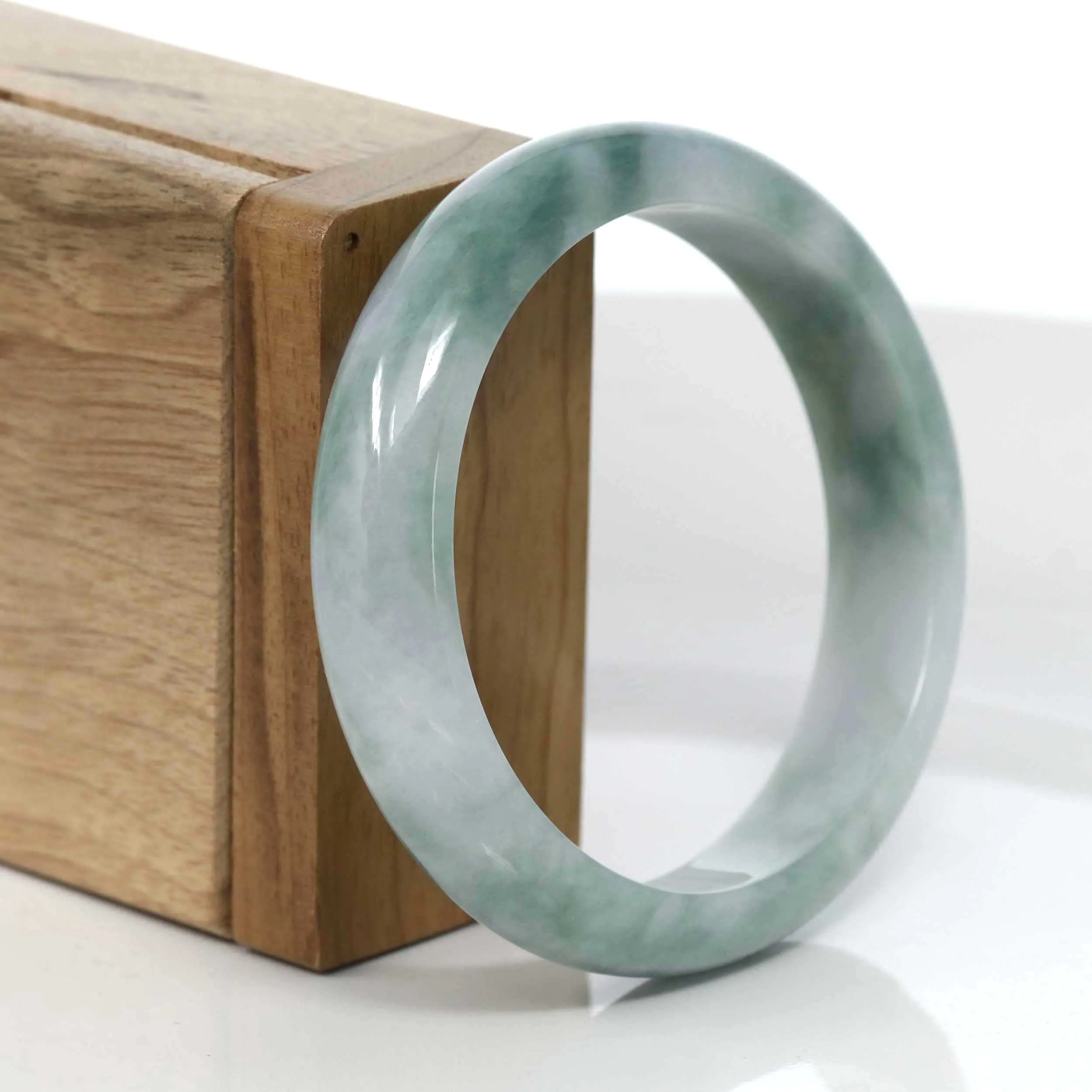 Genuine Burmese Jadeite Jade Bangle Bracelet ( 57.61 mm )#973