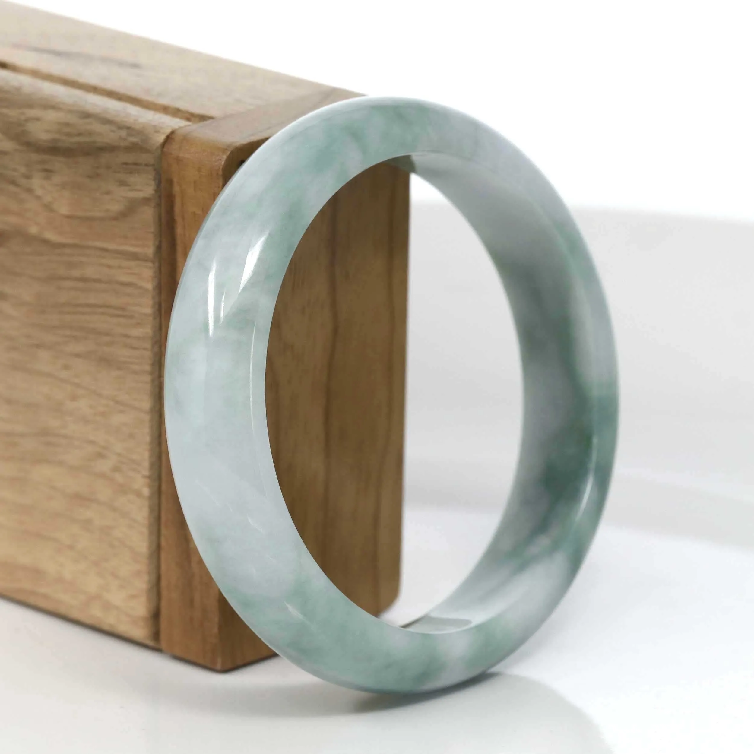 Genuine Burmese Jadeite Jade Bangle Bracelet ( 57.61 mm )#973