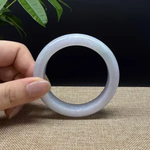 Genuine Burmese Lavender Green Jade Jadeite Bangle Bracelet ( 53.4mm )