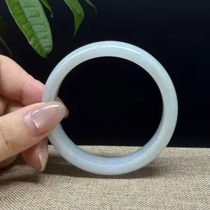 Genuine Burmese Lavender Green Jade Jadeite Bangle Bracelet ( 54.4mm )
