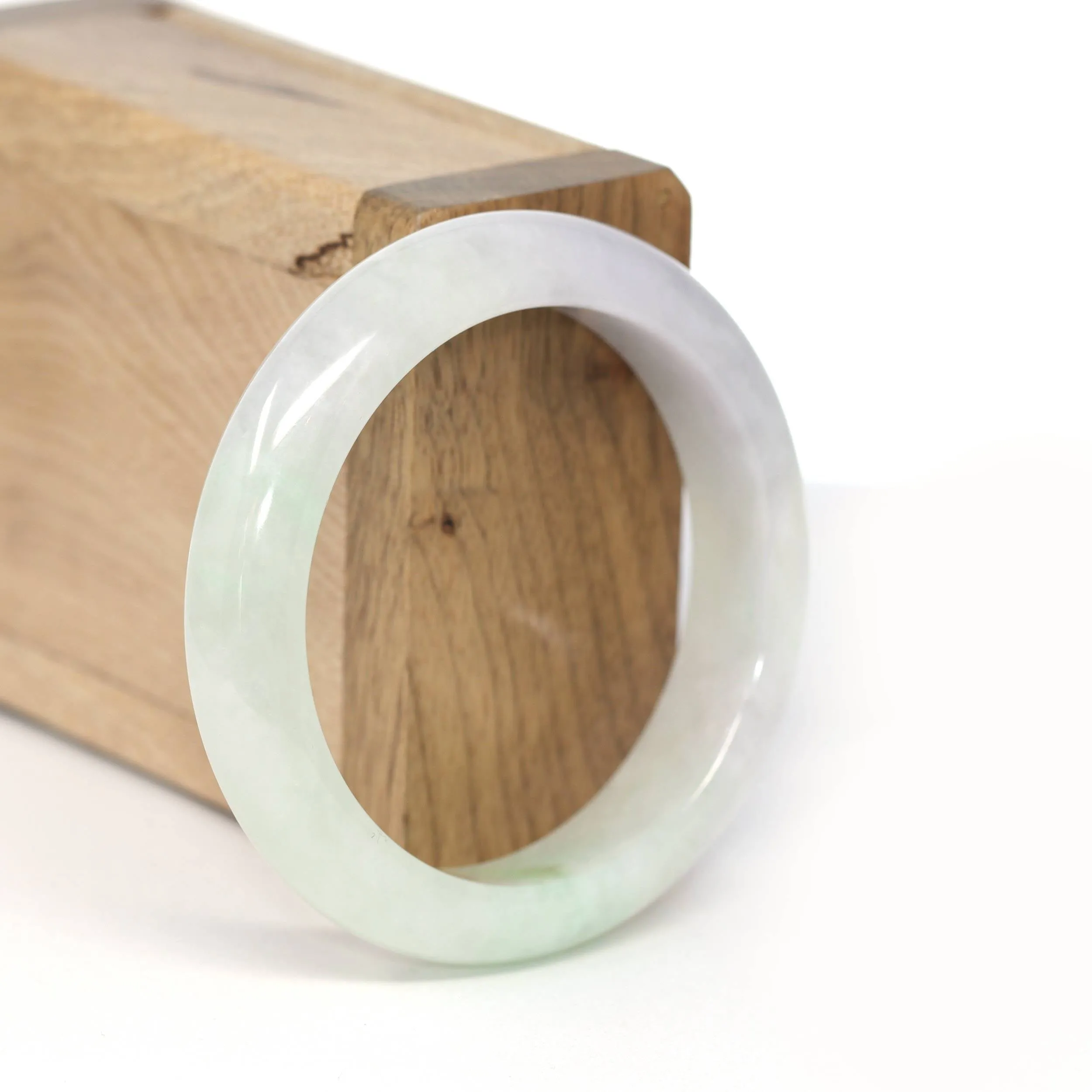 Genuine Burmese Light Lavender & Green Jadeite Jade Bangle Bracelet( 56.28   ) #256