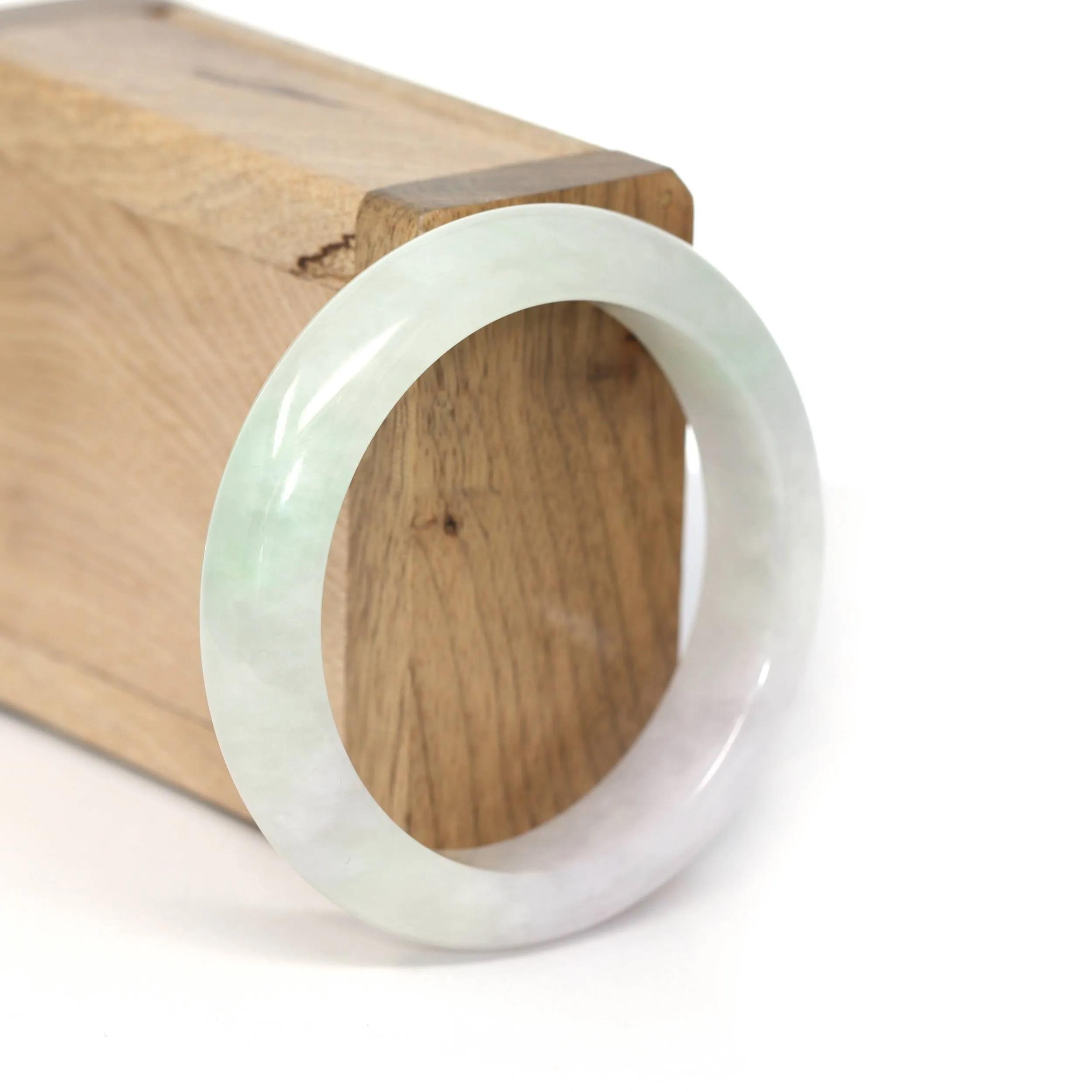 Genuine Burmese Light Lavender & Green Jadeite Jade Bangle Bracelet( 56.28   ) #256