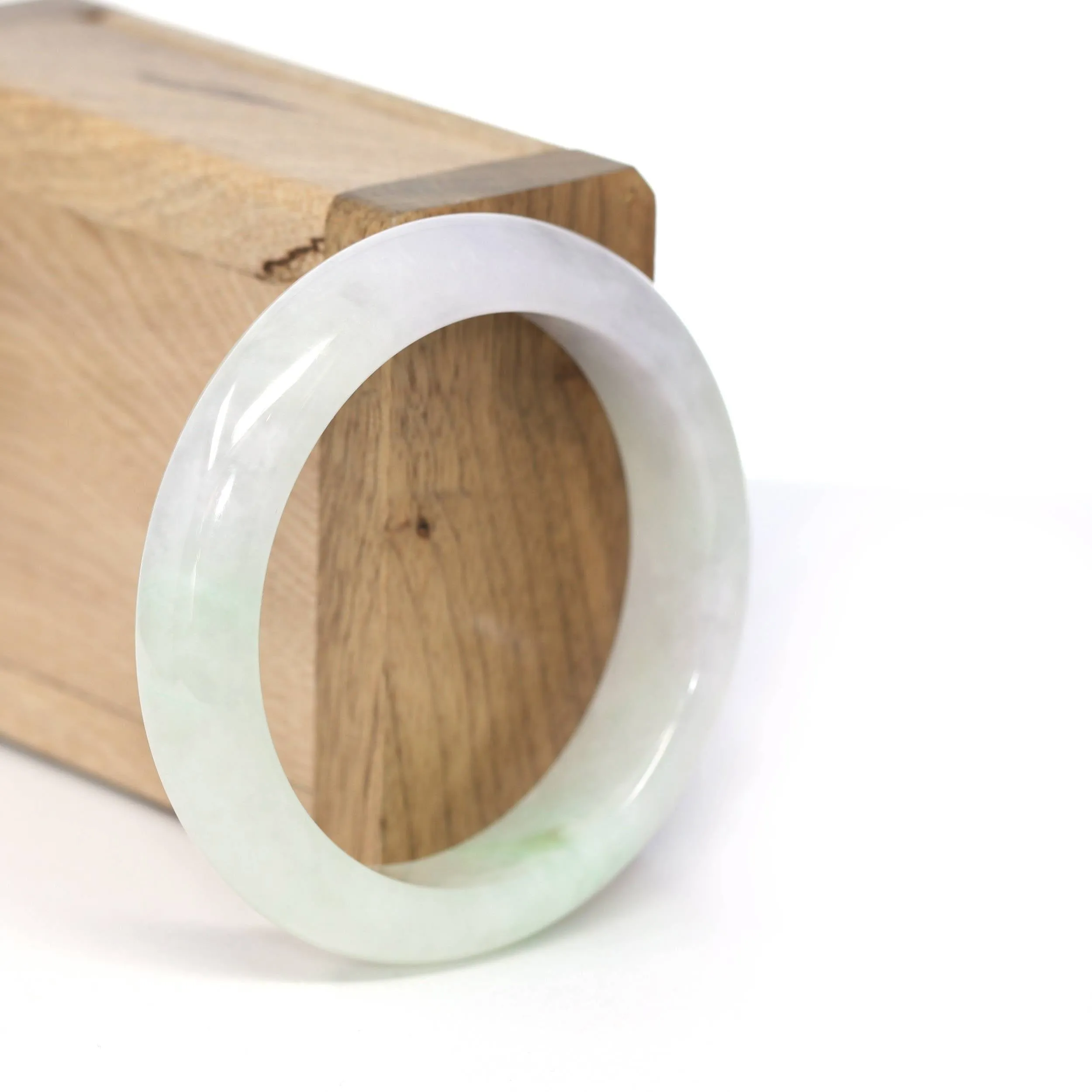 Genuine Burmese Light Lavender & Green Jadeite Jade Bangle Bracelet( 56.28   ) #256