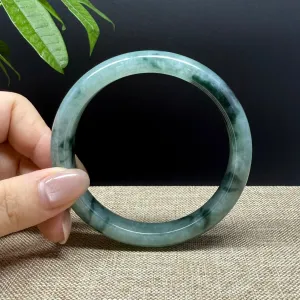 Genuine Burmese Oil Green Jade Jadeite Bangle Bracelet ( 63.4mm )