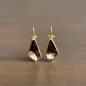 Geometric Smoky Quartz Kite Earrings