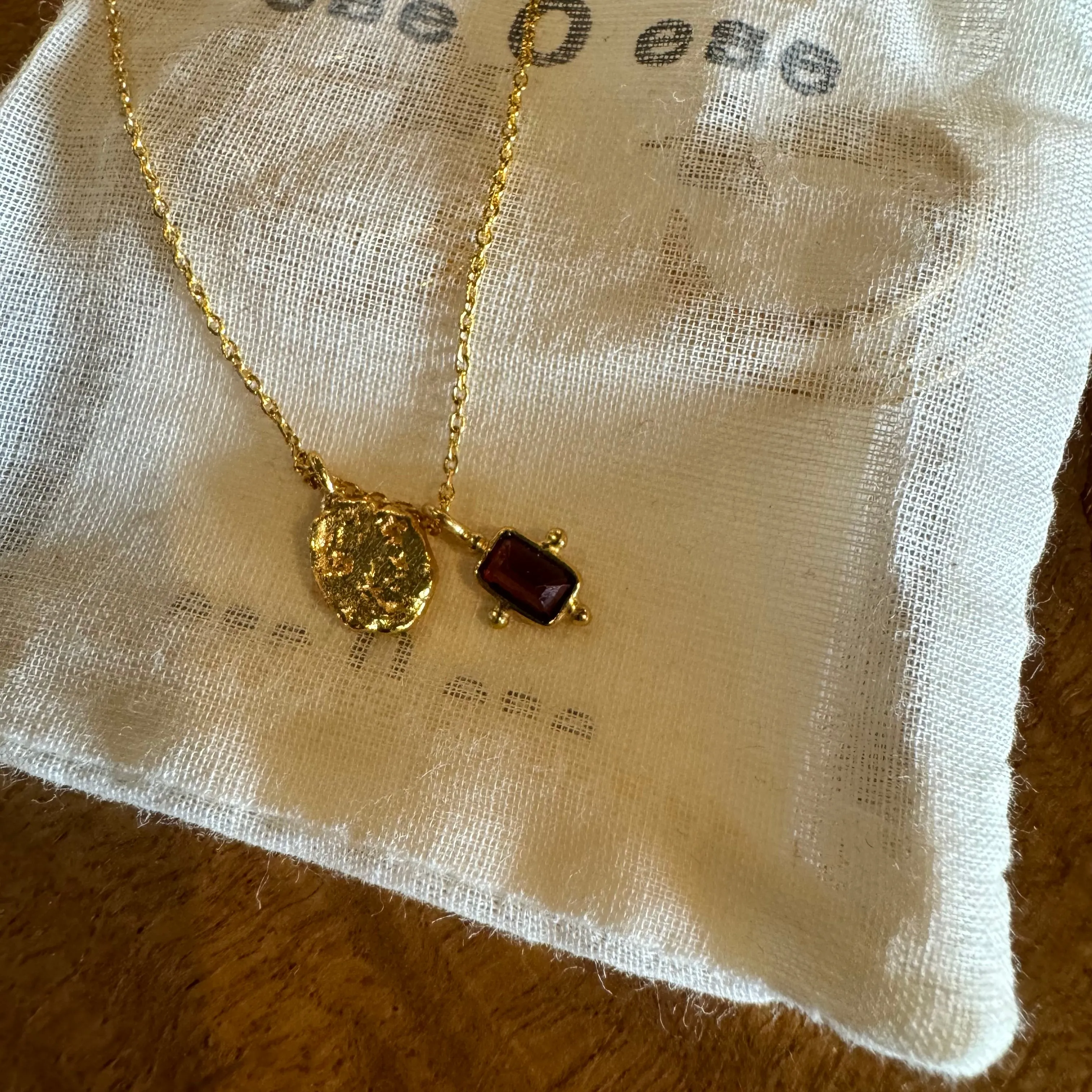 Gold Garnet Roma Necklace