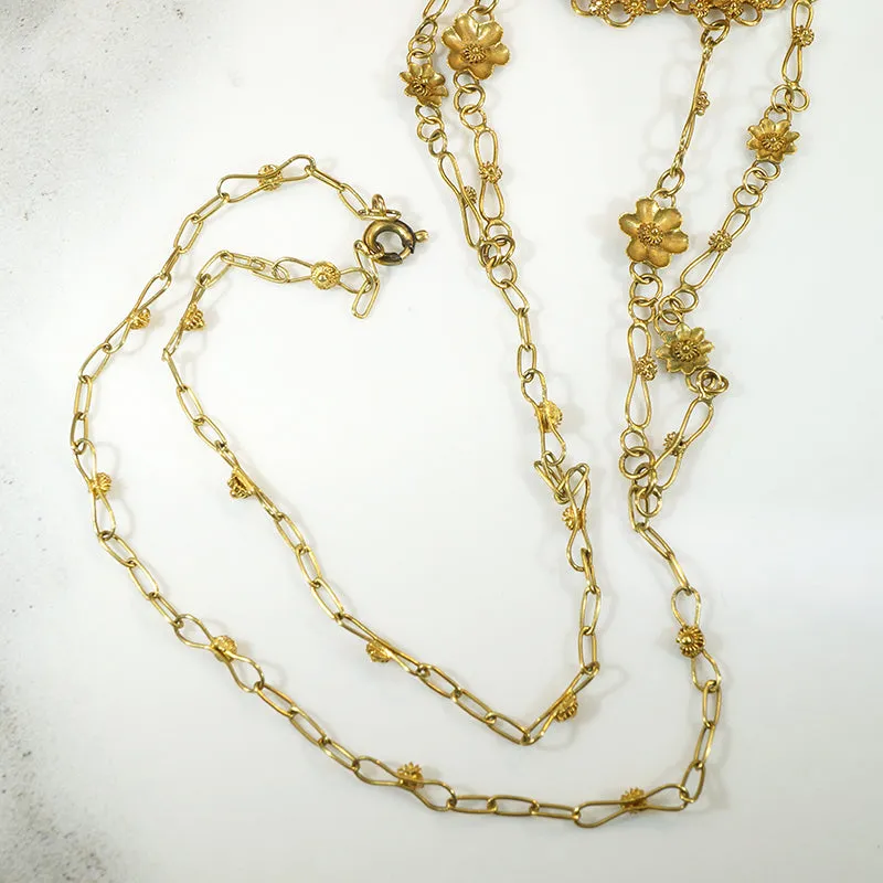 Green Garnet & 22k Gold Faerie Festoon Necklace