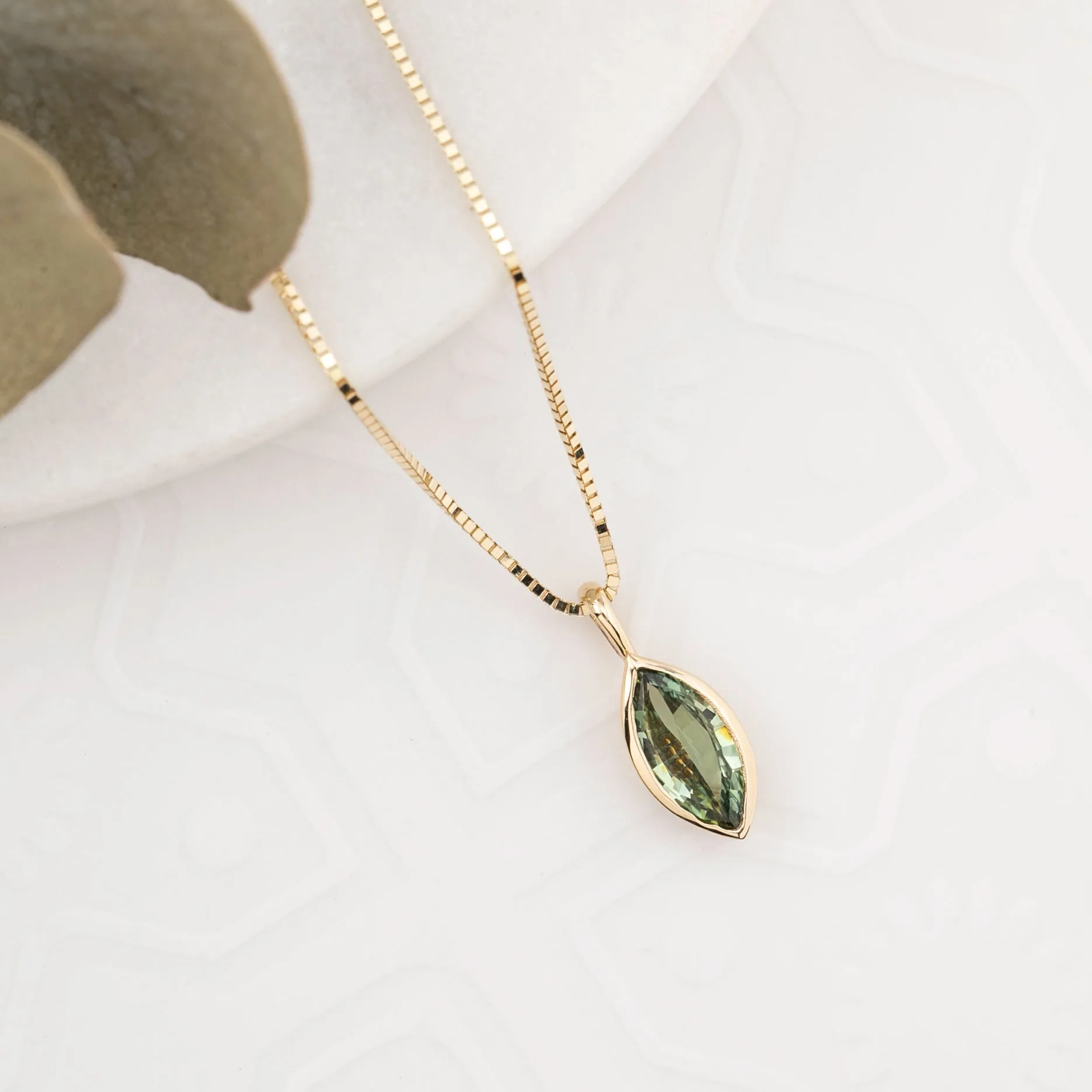 Green Sapphire Patia Marquise Charm
