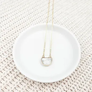 Half Moon Howlite Crystal Necklace