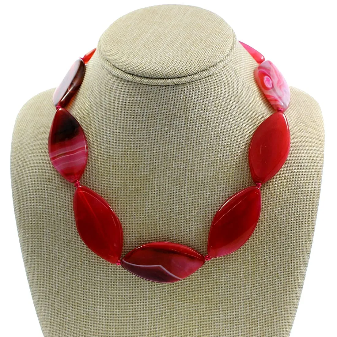Handmade Chunky Red Agate Gemstone Necklace For Women