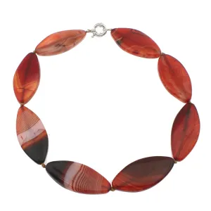 Handmade Chunky Red Agate Gemstone Necklace For Women
