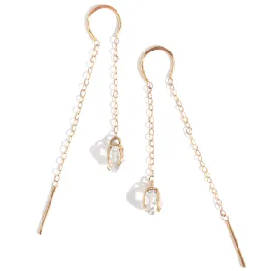 Herkimer Horseshoe Threader Chain Earrings