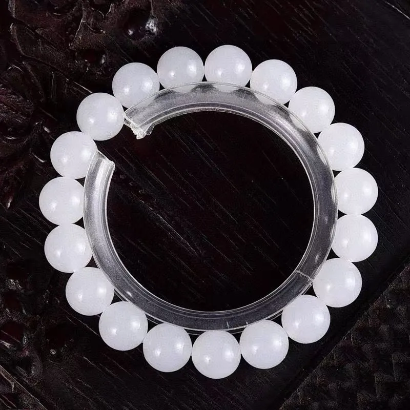 Hetian jade Mutton fat jade bracelet•10mm