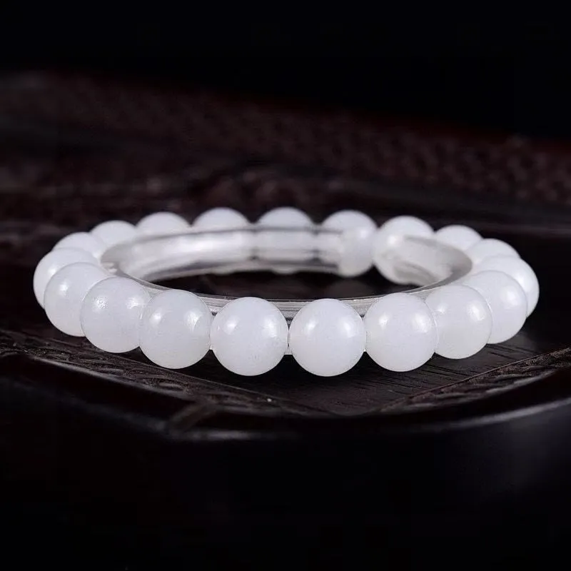 Hetian jade Mutton fat jade bracelet•10mm