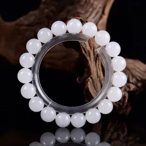 Hetian jade Mutton fat jade bracelet•10mm