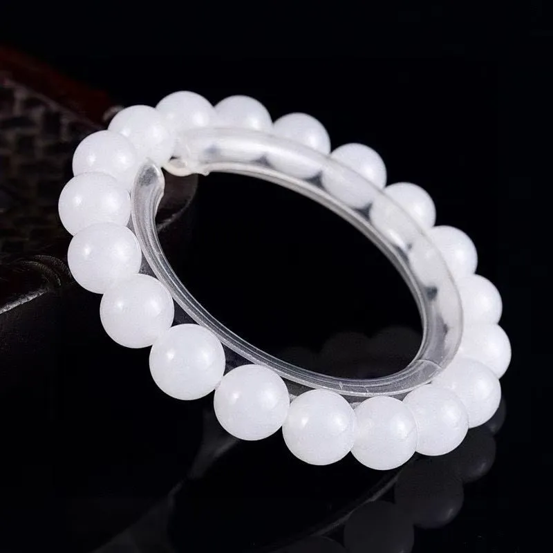 Hetian jade Mutton fat jade bracelet•10mm